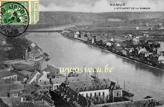 ancienne carte postale de Namur L'Affluent de la Sambre