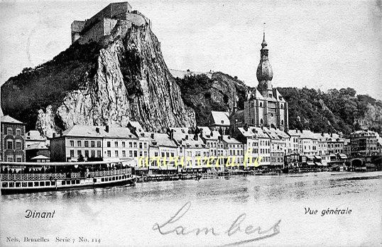 ancienne carte postale de Dinant Vue Générale