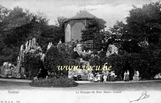 ancienne carte postale de Namur Le kiosque du parc Marie-Louise