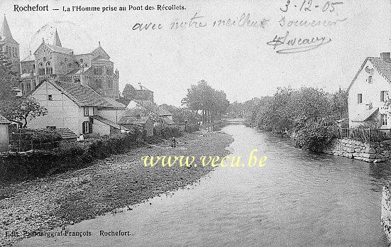ancienne carte postale de Rochefort La l'Homme prise au pont des Récollets