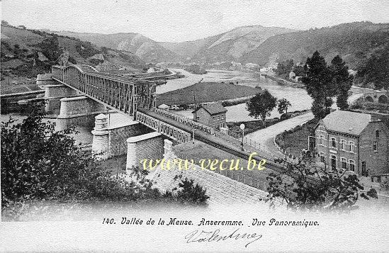 ancienne carte postale de Anseremme Panorama (et Hôtel de la Passerelle)