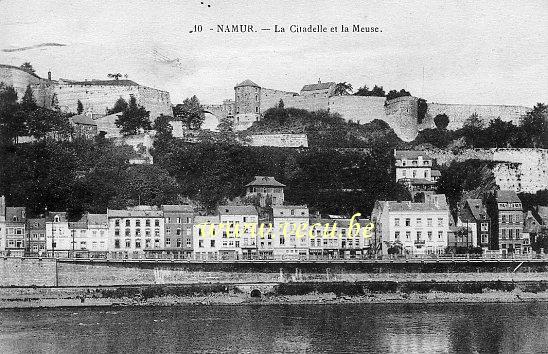 ancienne carte postale de Namur La Citadelle et la Meuse