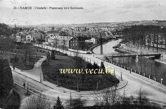 ancienne carte postale de Namur Citadelle - Panorama vers Salzinnes