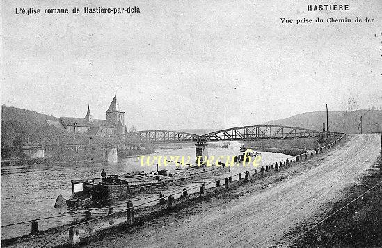 ancienne carte postale de Hastière Vue prise du chemin de fer