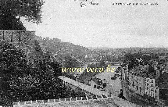 ancienne carte postale de Namur La Sambre, vue prise de la Citadelle