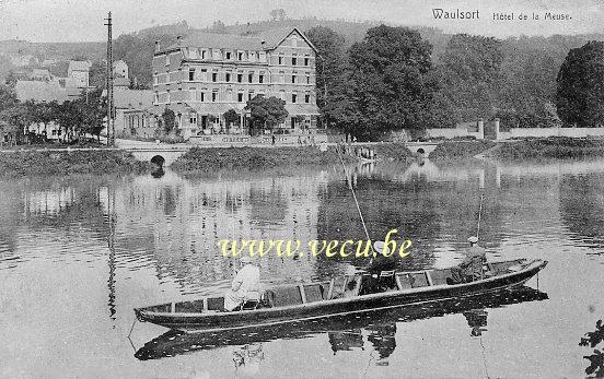 ancienne carte postale de Waulsort Hôtel de la Meuse