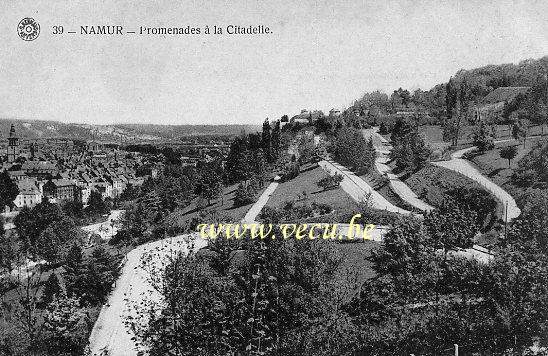 ancienne carte postale de Namur Promenades à la Citadelle