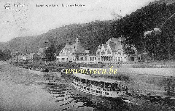 ancienne carte postale de Namur Départ pour Dinant du bateau-Touriste