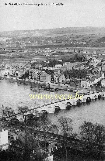 ancienne carte postale de Namur Panorama pris de la Citadelle