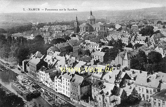 ancienne carte postale de Namur Panorama sur la Sambre