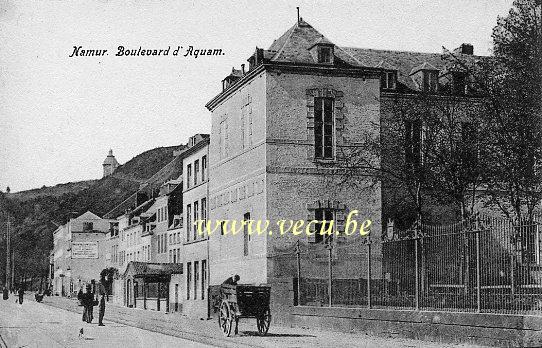 ancienne carte postale de Namur Boulevard d'Aquam (actuel: av Baron Louis Huart)