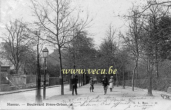 ancienne carte postale de Namur Boulevard Frère-Orban