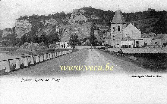 ancienne carte postale de Namur Route de Lives