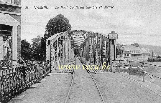 ancienne carte postale de Namur Le Pont Confluent Sambre et Meuse