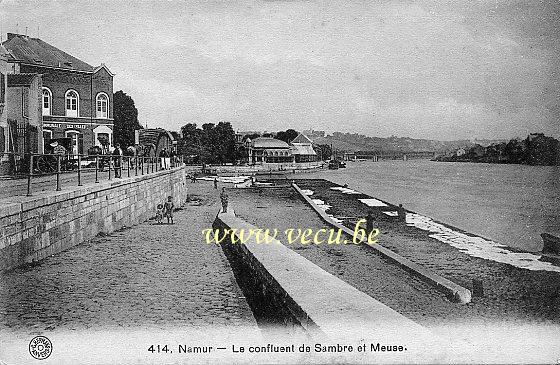 ancienne carte postale de Namur Le Confluent de Sambre et Meuse
