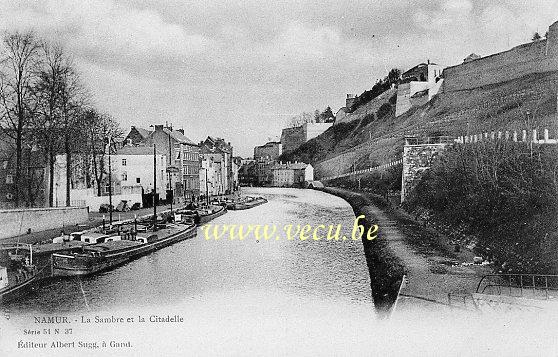 ancienne carte postale de Namur La Sambre et la Citadelle