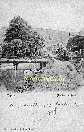 ancienne carte postale de Yvoir Sentier du Bocq