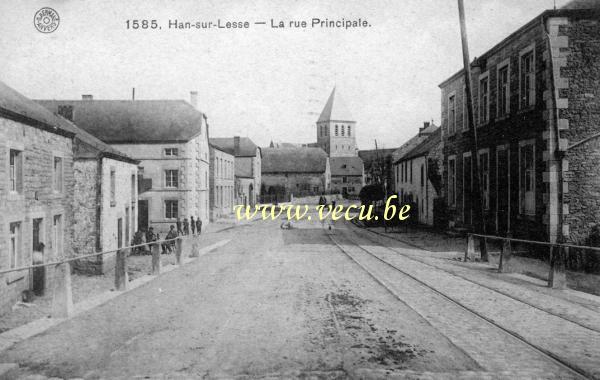 ancienne carte postale de Han-sur-Lesse La rue principale