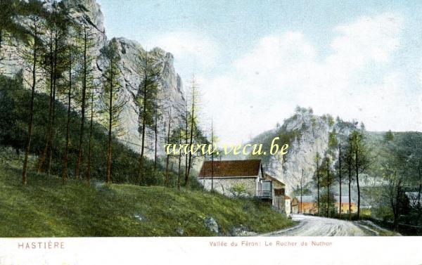 ancienne carte postale de Hastière Valléé du Féron : Le rocher du Nuthon
