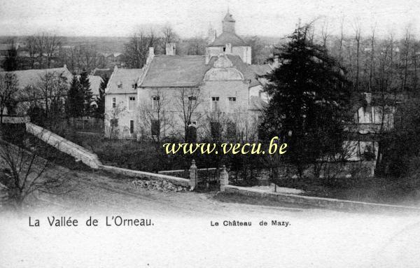 ancienne carte postale de Mazy La vallée de l'Orneau - Le château de Mazy