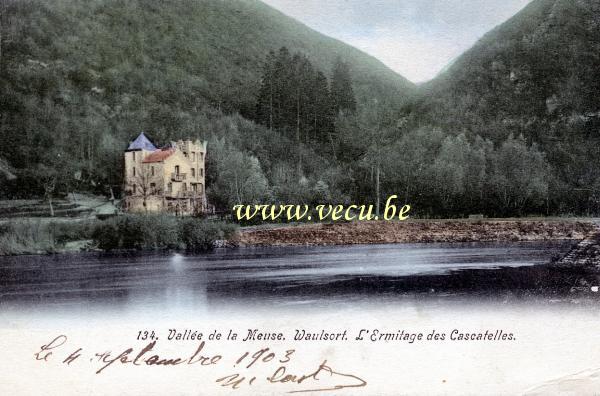 ancienne carte postale de Waulsort L'ermitage des Sascatelles