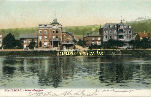 ancienne carte postale de Waulsort Hôtel Martinot