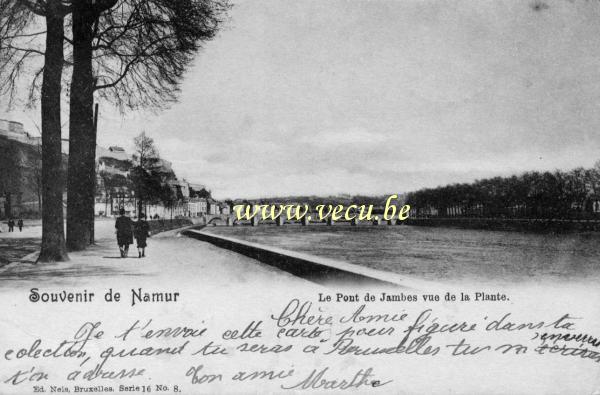 postkaart van Namen Le pont de Jambes vue de la Plante