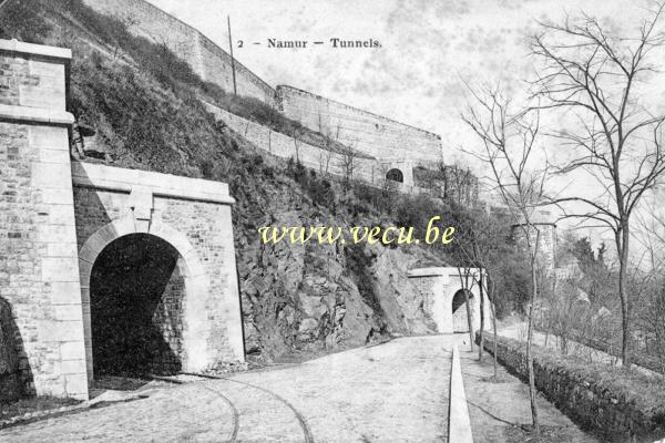 postkaart van Namen Tunnels