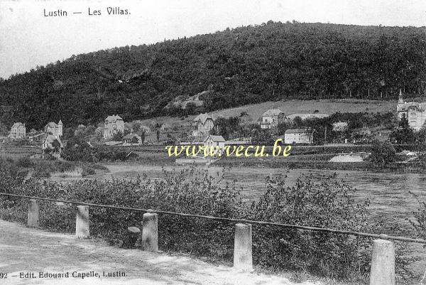 ancienne carte postale de Lustin Les villas