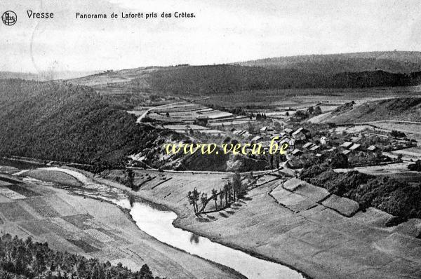 ancienne carte postale de Vresse-sur-Semois Panorama de Laforêt pris des Crêtes