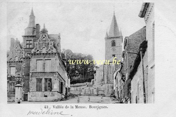 ancienne carte postale de Bouvignes Vallée de la Meuse. Bouvignes (vers l'église)