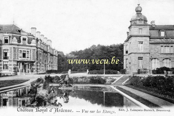 ancienne carte postale de Houyet Château Royal d'Ardenne - Vue sur les Etangs