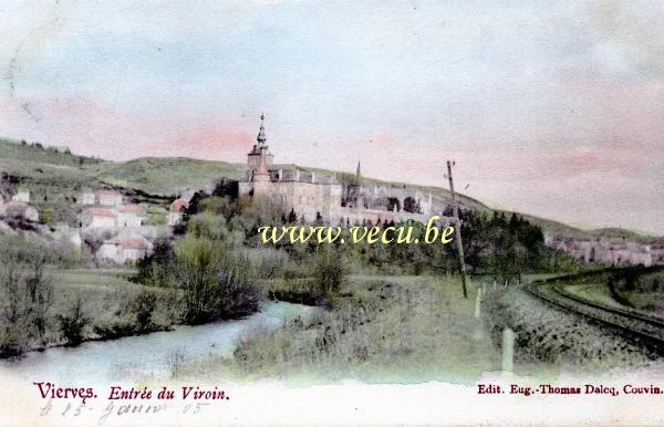 ancienne carte postale de Vierves-sur-Viroin Entrée du Viroin