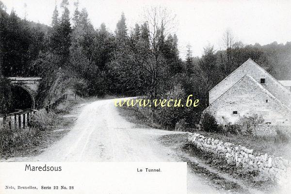ancienne carte postale de Maredsous Le Tunnel