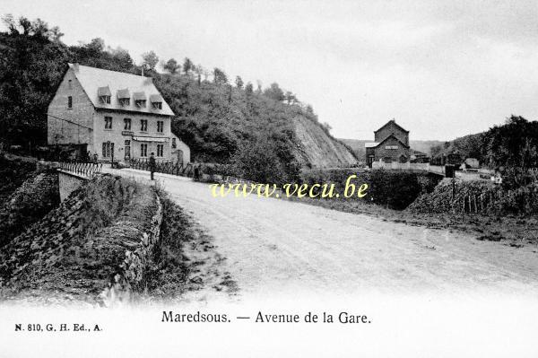 ancienne carte postale de Maredsous Avenue de la Gare