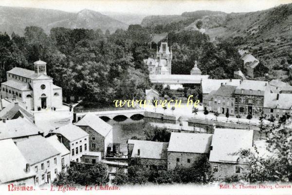 postkaart van Nismes De kerk - Het Kasteel