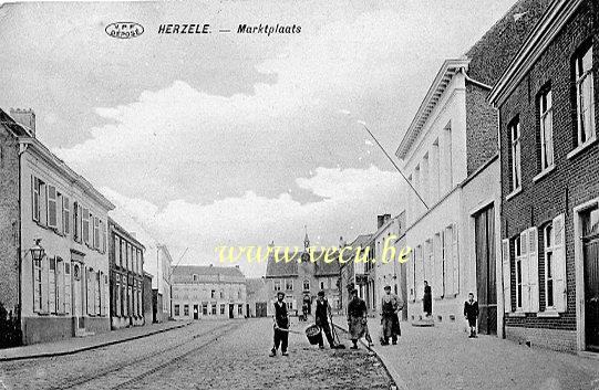 ancienne carte postale de Herzele Marktplaats