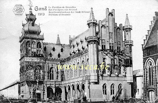 ancienne carte postale de Gand Le Pavillon de Bruxelles - Expos. Intern.et Univ. De Gand 1913