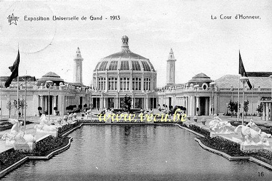 ancienne carte postale de Gand Exposition Univers. De Gand 1913 - La Cour d'Honneur