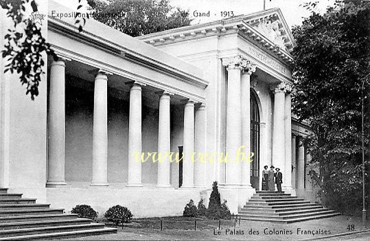 postkaart van Gent Wereldtentoonstelling van Gent 1913 - Het paleis van de franse coloniën