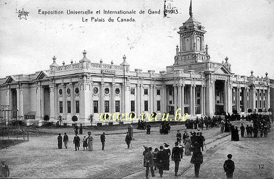 ancienne carte postale de Gand Exposition Universelle. De Gand 1913 - Le Palais du Canada