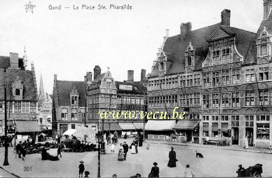 ancienne carte postale de Gand La place Ste Pharaïlde