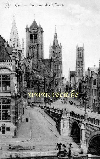 postkaart van Gent Zicht op de drie toren