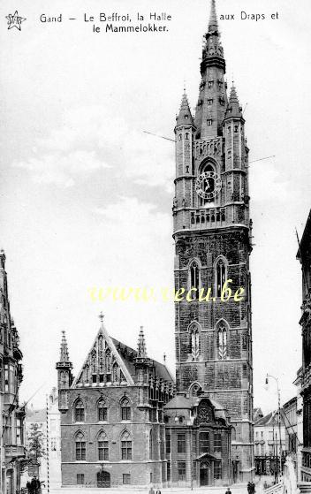 postkaart van Gent Het Belfort, Lakenhalle en mammelokker