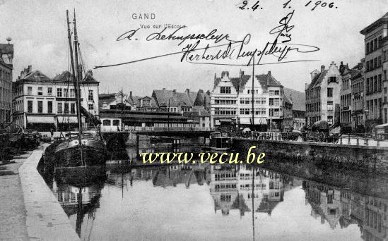 postkaart van Gent Zicht op de Schelde
