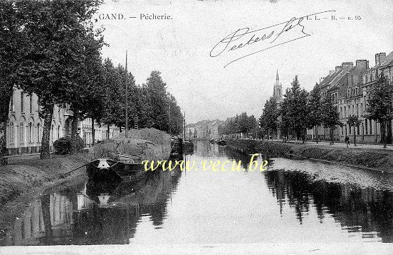 ancienne carte postale de Gand Pêcherie