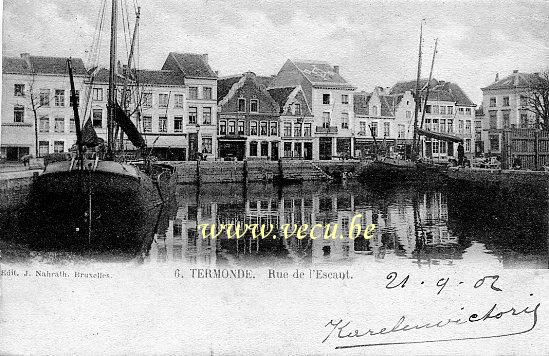 ancienne carte postale de Termonde Rue de l'Escaut