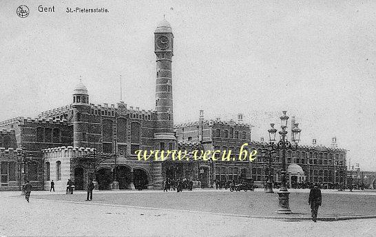 ancienne carte postale de Gand Gare Saint Pierre (construite en 1912)