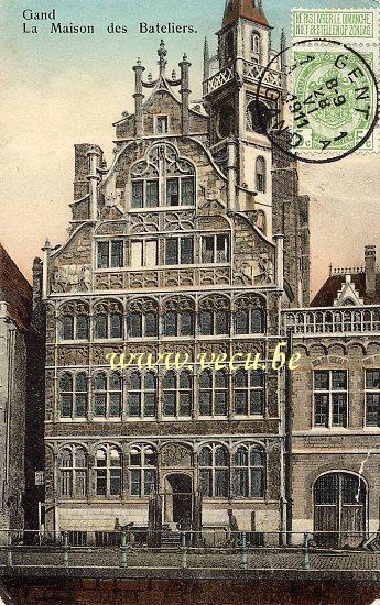 ancienne carte postale de Gand La Maison des Bateliers