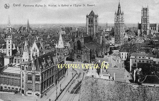postkaart van Gent Panorama van de Stad Gent.
